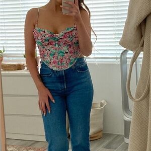 Melinda Drape Floral Bustier Top
